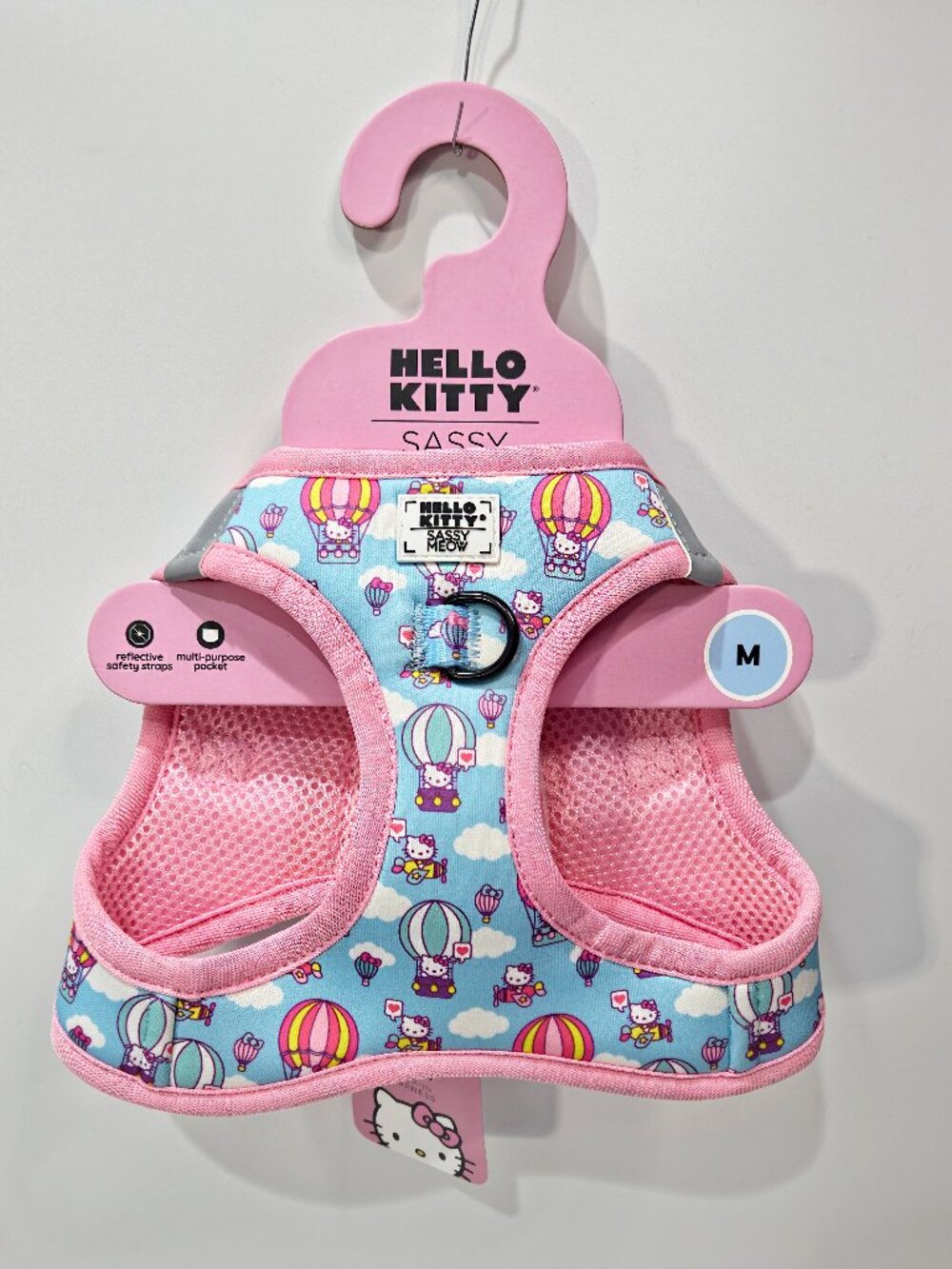 Sassy Meow, Hello Kitty Cat Harness, MD, Pink w/Blue, NEW
